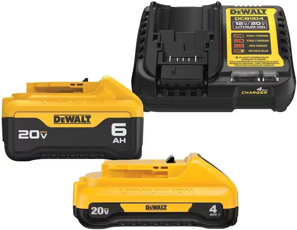 Dewalt 20V MAX Lithium-Ion 6.0Ah and 4.0Ah Battery & Charger product image