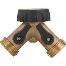 Brass Y-connector Hose Shutoff With Swivel Coupling product image