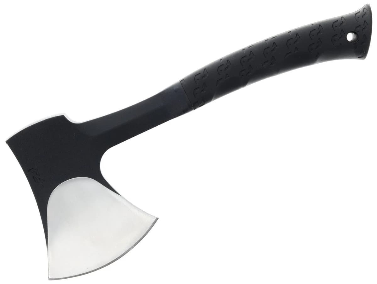 Schrade Delta Class Bedrock Satin Camp Axe 6"Blk Overmold Hdle 1680D Poly Sheath product image