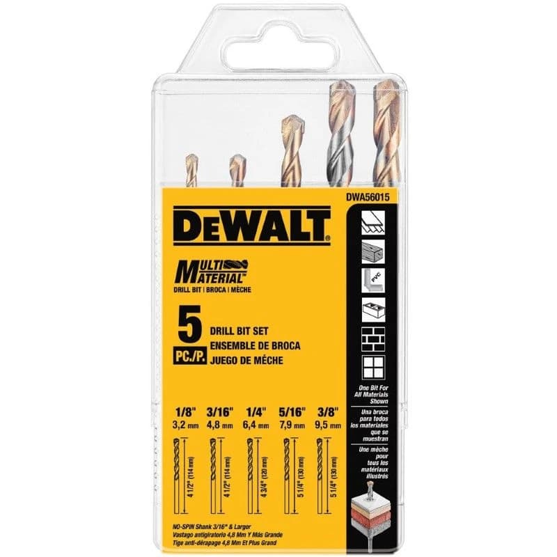 Dewalt 5 PC Bit Set (1/4", 3/16", 1/8", 5/16", 3/8") product image
