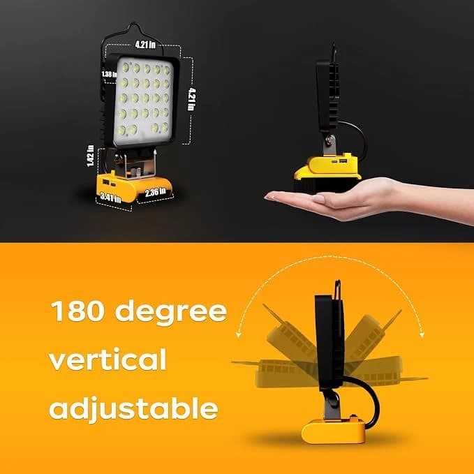 LANKA LED WorkLight for Dewalt 20vMax Battery 96W 10000LM w/USB &Type C Port product image
