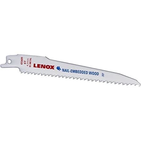 Lenox Reciprocating Blade 656R for Nail-Embedded Wood, 6 in, 6 TPI product image