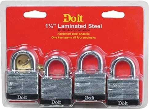 Do it 4-Pack Laminated Steel Padlocks 1 1/2" 38mm product image