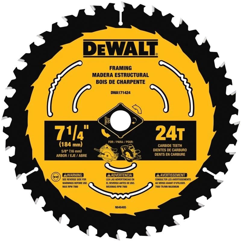 Dewalt 7 1/4" 24T Circular Saw Blade product image