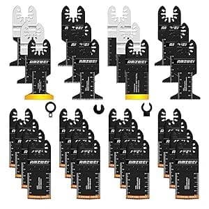 AMZWEI 28 Pcs Metal Wood Oscillating Multitool Quick Release Saw Blades product image