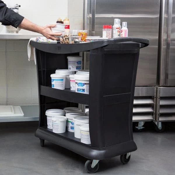 Rubbermaid 3 Shelf Executive Utility Cart Black product image