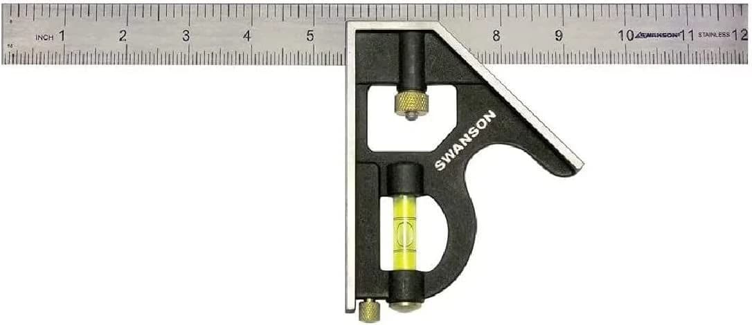 Swanson 12" Combo Square w/Cast Zinc Body Stainless Steel Ruler and Brass Bolt product image
