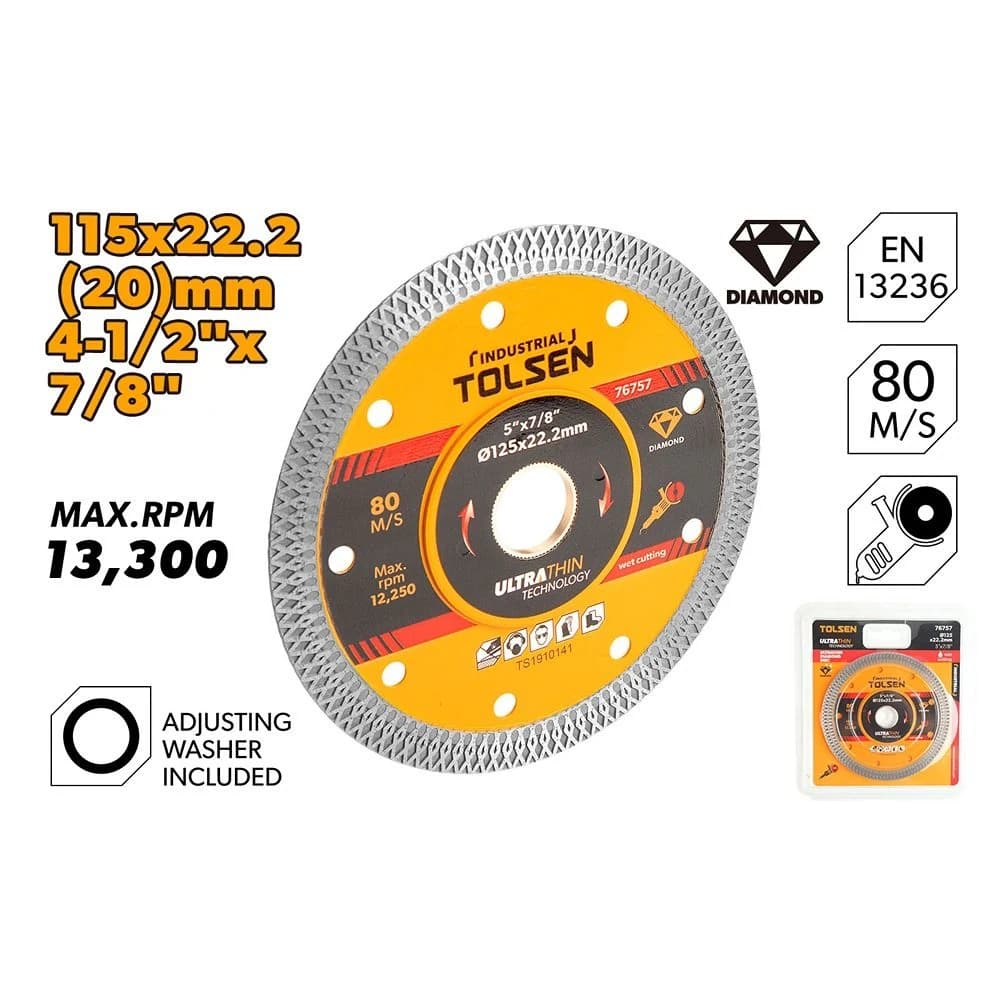 Tolsen Ultrathin Diamond Disc 4 1/2" x 7/8" product image