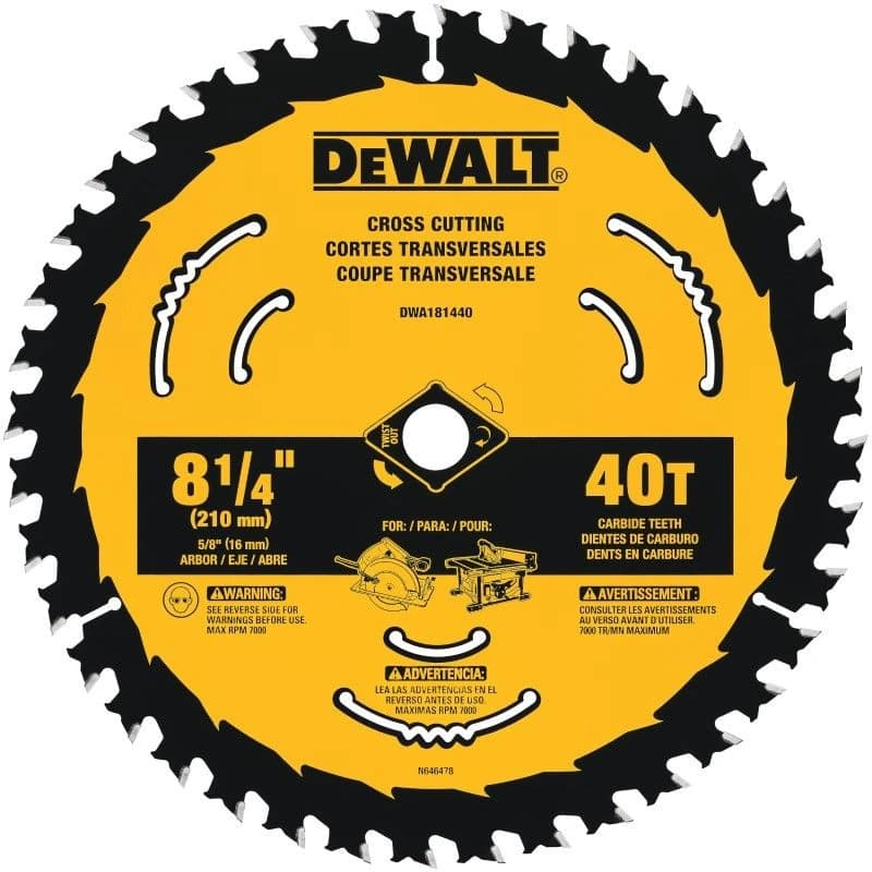 Dewalt 8 1/4" Circular Saw Blade 40T product image