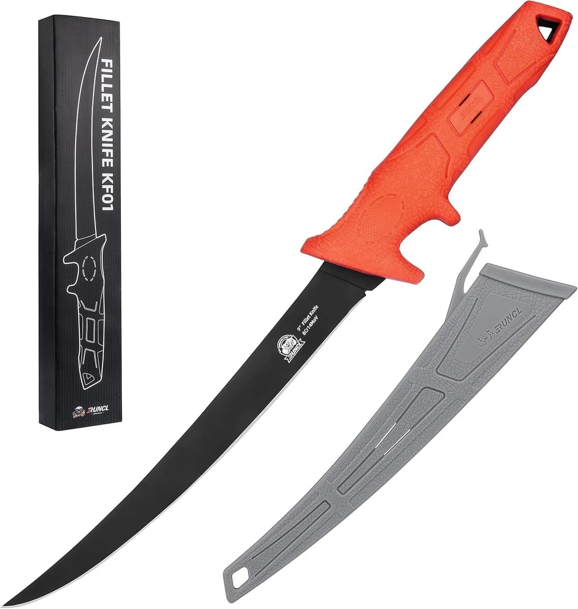 RUNCL Fillet Knife Fishing Sharp 8Cr14MoV Stainless-Steel Blade 9" product image