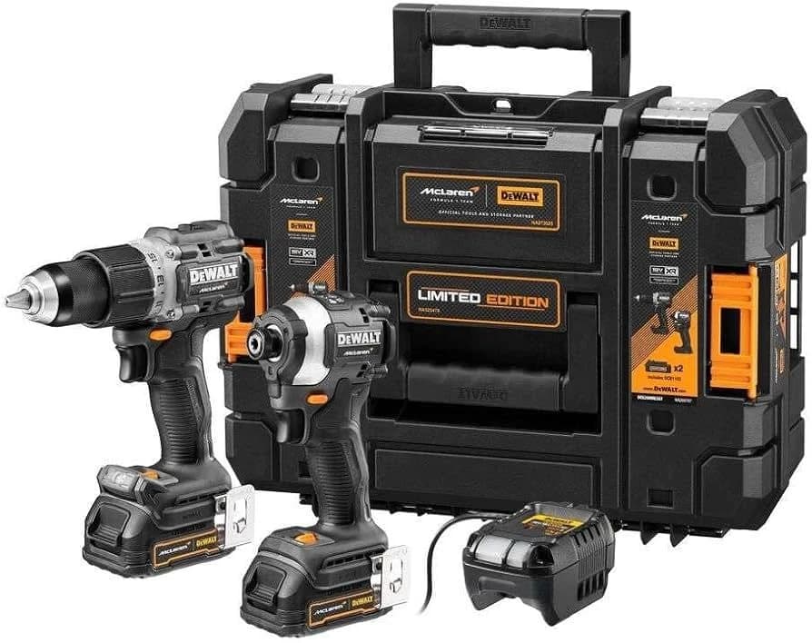 Dewalt 20V McLaren F1 Team 20V XR Brushless Twin Kit Hammer Drill Driver& Impact product image