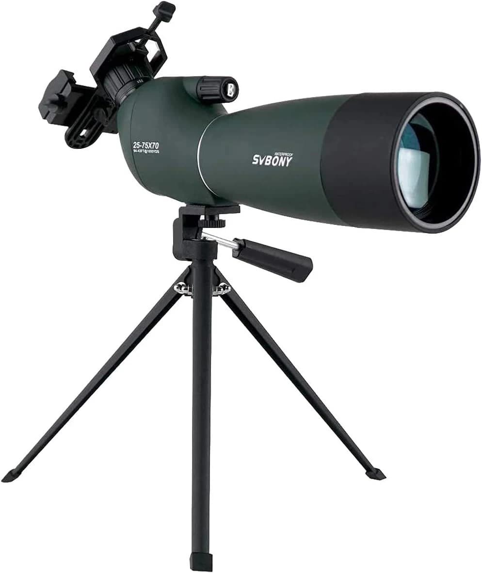SVBONY SV28 Spotting Scopes with Tripod, Angled 25-75x70mm w/Phone Adapter W/P product image