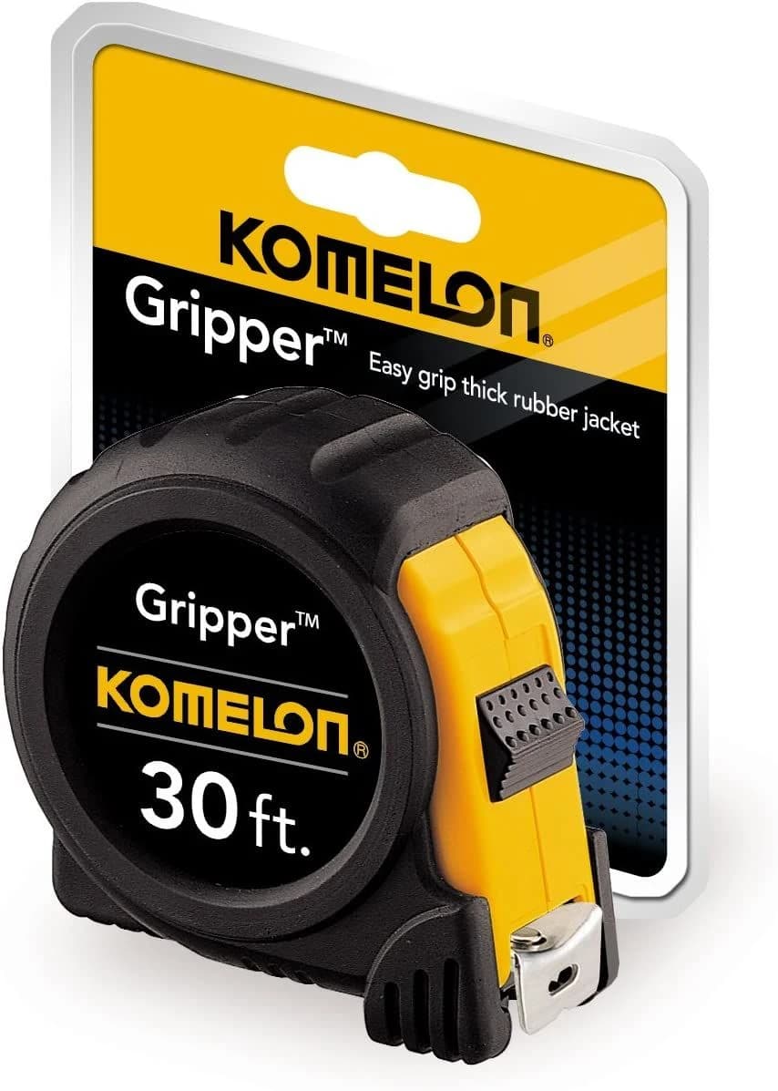 Komelon Gripper Acrylic-Coated Steel Blade Tape Measure, 30 ft x 1 in, Black product image
