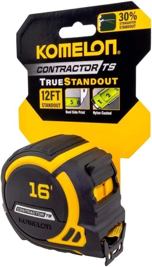 Komelon Contractor TS Tape Measure 16' x 1.25", Black/Yellow product image
