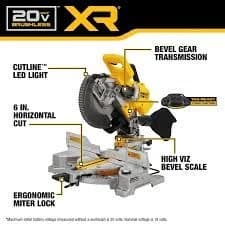 Dewalt 20V MAX XR 10" Double Bevel Fixed Miter Saw with 8.0 Ah Battery product image