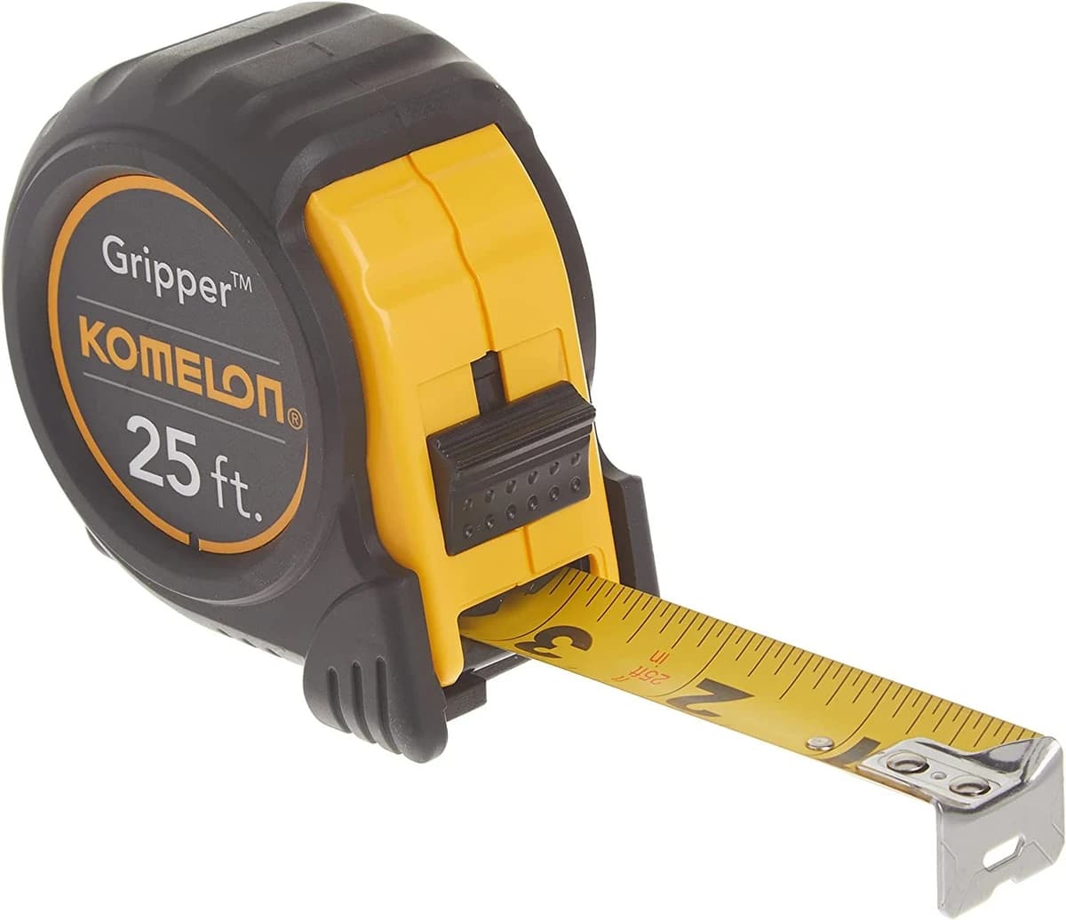 Komelon 5425 Gripper Acrylic-Coated Steel Blade Tape Measure, 25 ft x 1 in, Black product image