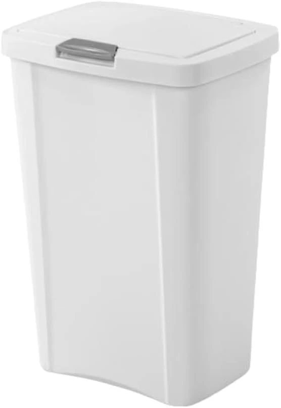 Sterilite 13 Gallon White Touch Top Wastebasket product image