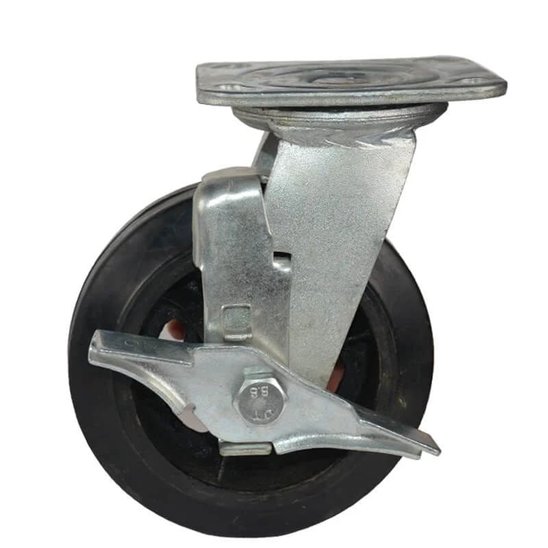 Wheel - Rubber 5 Inch Swivel Industrial with brake - Shepherd product image