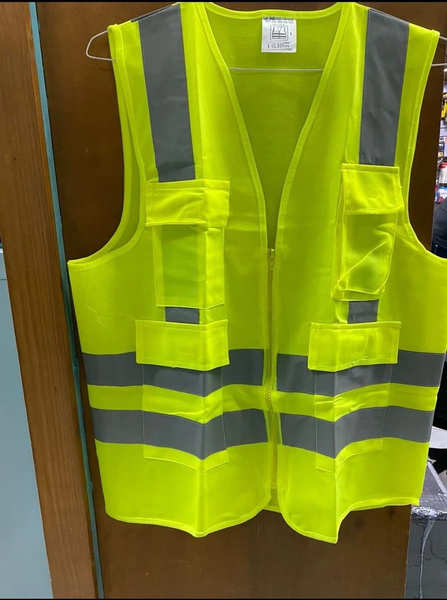 Traffic Vest with Zipper, Pockets & Reflective Tape - Yellow - XL product image
