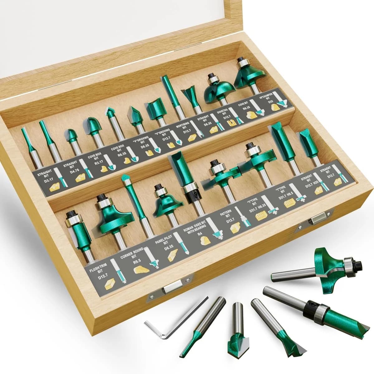 METOTY 20pc Router Bits Set with 1/4" Shank product image