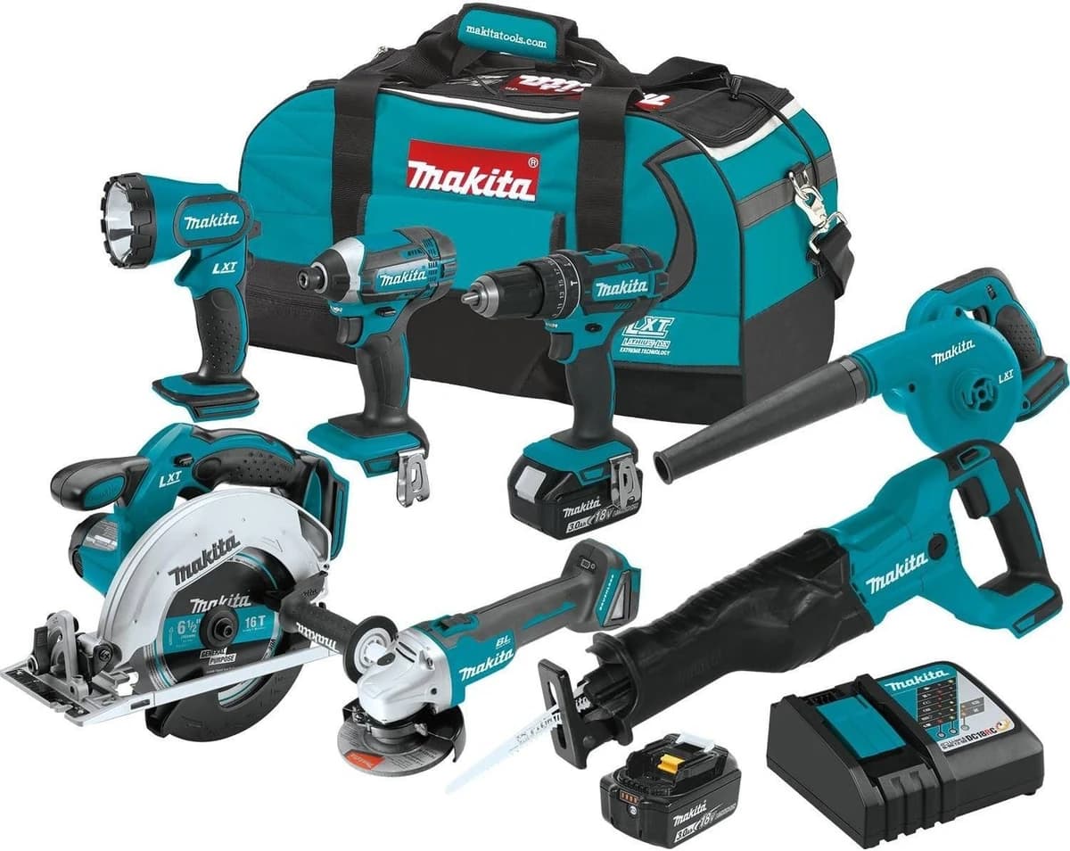 Makita 3.0Ah 18V LXT Lithium-Ion Cordless Combo Kit (7 Piece) product image