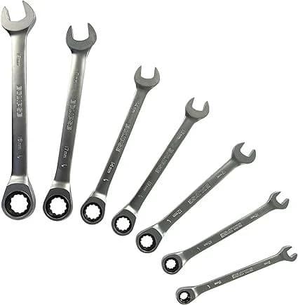 Eclipse 7pc Metric Fixed Head Combination Ratchet Wrench Set (8-19mm) product image