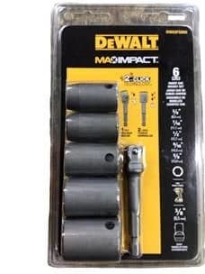 Dewalt Max Impact 3/8" Dr Carbon Steel Socket Set 6pc w/1/4" Adapter product image