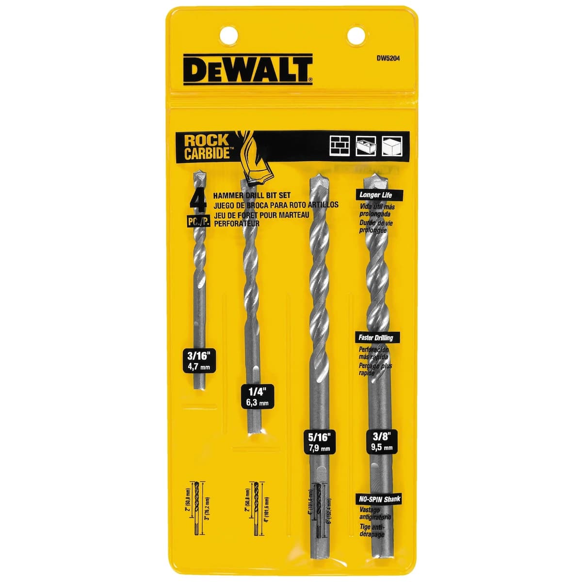 Dewalt Carbide Tipped 4pc. Premium Bit Set product image