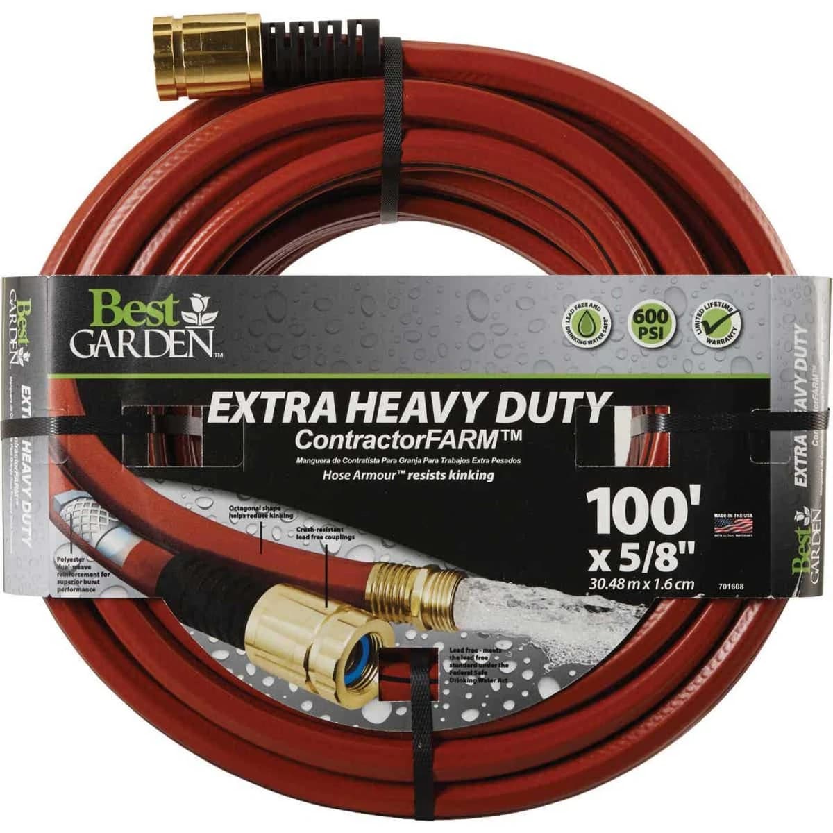 Best Garden 5/8" x 100' Drinking Water Safe Contractor Hose product image