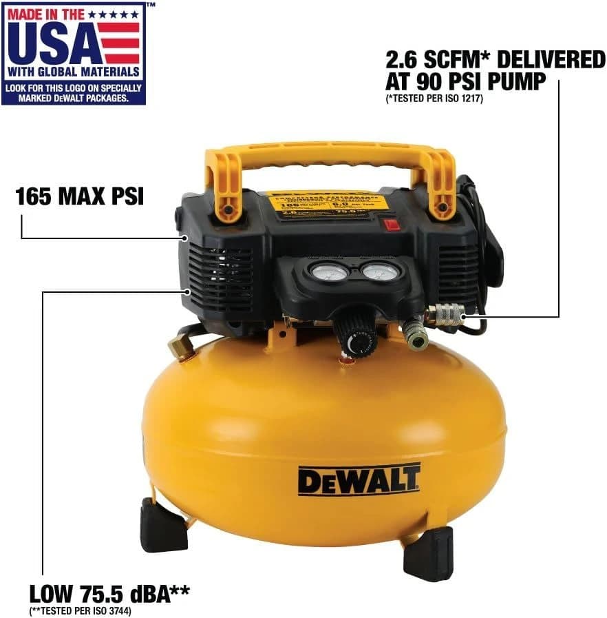 DEWALT Pancake Air Compressor, 6 Gallon, 165 PSI product image