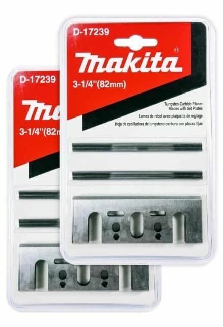 Makita Planer Blade Set 3 1/4" w/Set Plate Double Edged Tungsten-Carbide product image