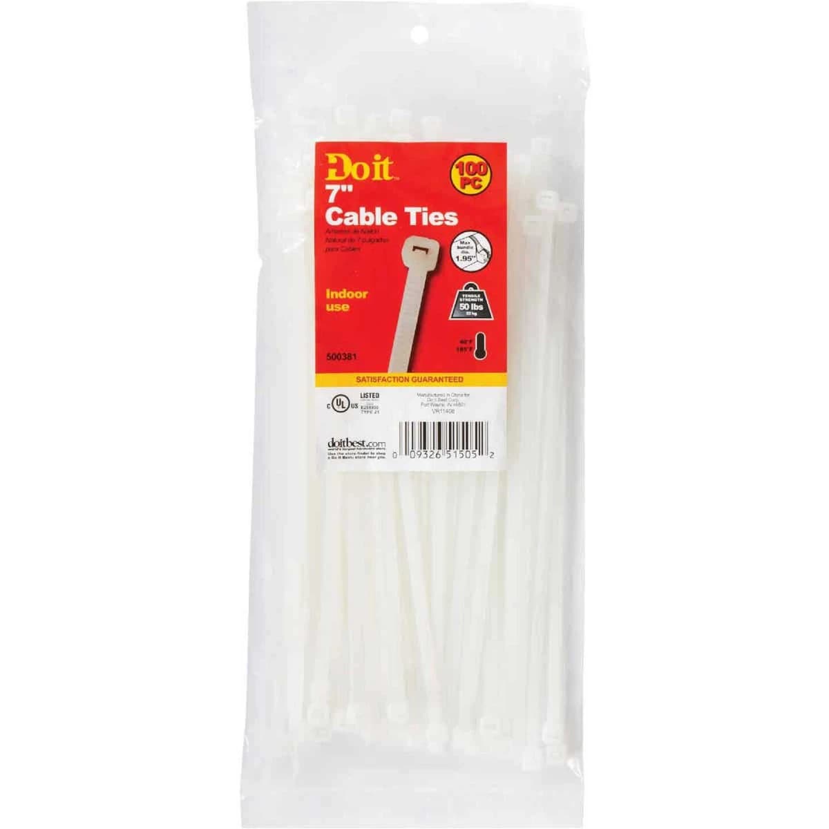 Do it 8" Natural Color Molded Nylon Cable Tie (100/pk) product image