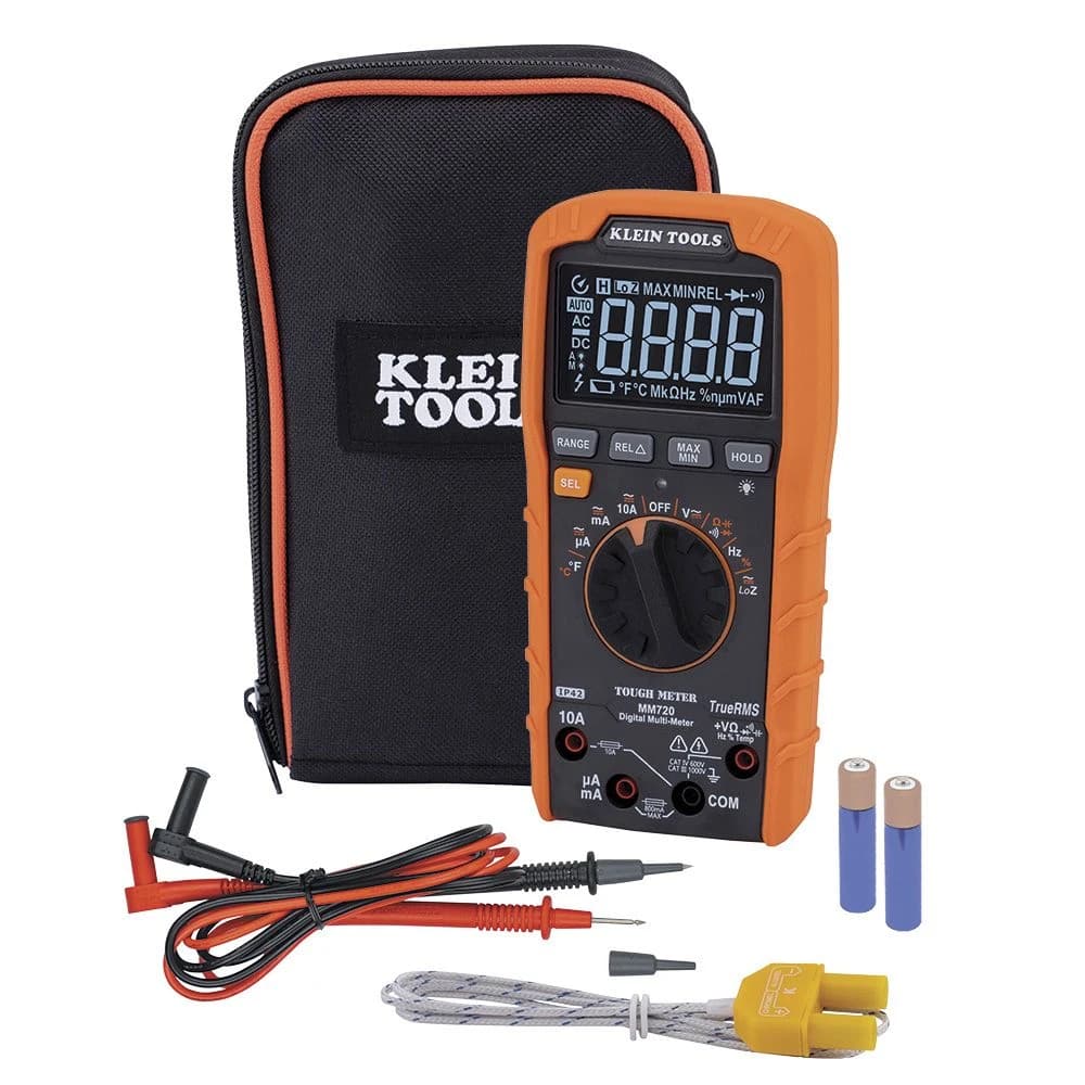 Klein Digital Multimeter, TRMS Auto-Ranging, 1000V, Temp, Low Impedance product image