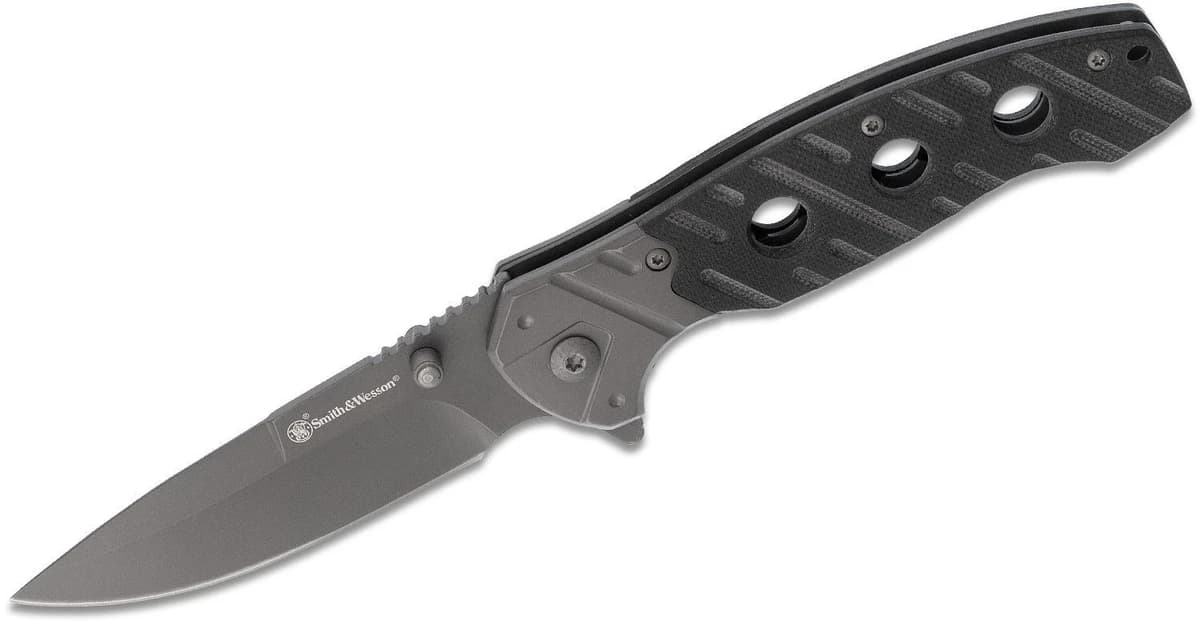 Smith & Wesson 4.5" Manual Folding Linerlock Closed Knife G-10 Handle product image