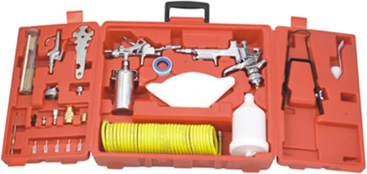 Master Mechanic HVLP Gravity Feed Spray Gun Kit w/Blow Gun & Cleaning Brush 44pc product image