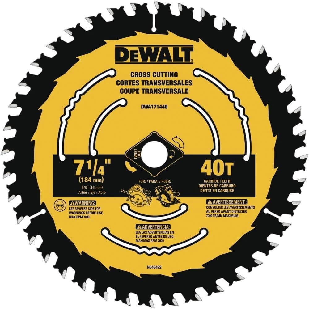 Dewalt 7 1/4" 40T Circular Saw Blade product image