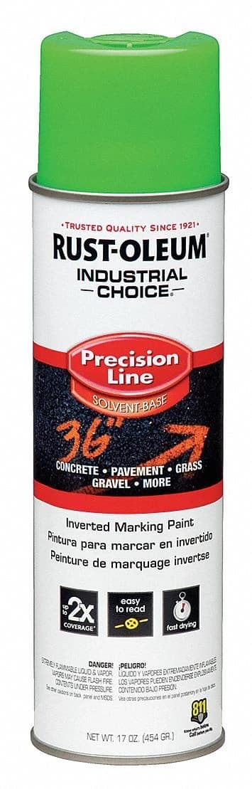 Rust-Oleum Fluorescent Green Industrial Choice Precision Line Marking Paint product image