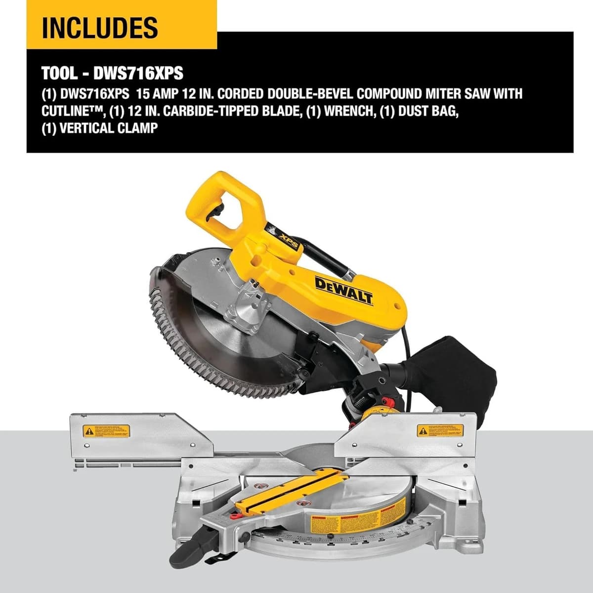 Dewalt Double Bevel Compound Miter Saw 12" 15Amp XPS Cutline product image