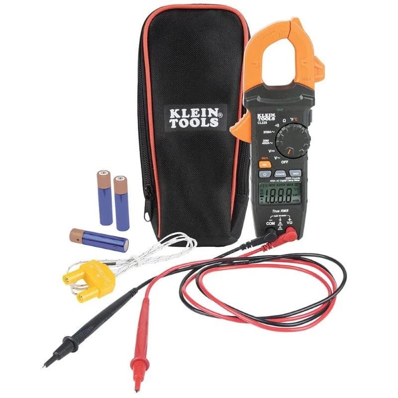 Klein Digital Clamp Meter, AC Auto-Ranging 400 Amp with Temp product image