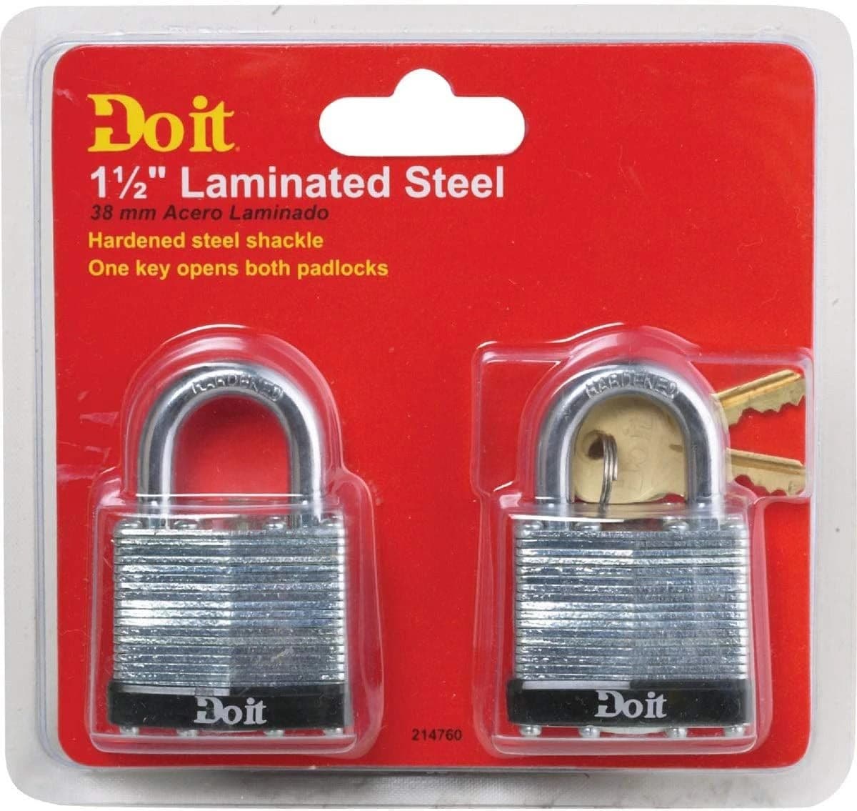 Do it 2-Pack Laminated Steel Padlocks 1 1/2" 38mm product image