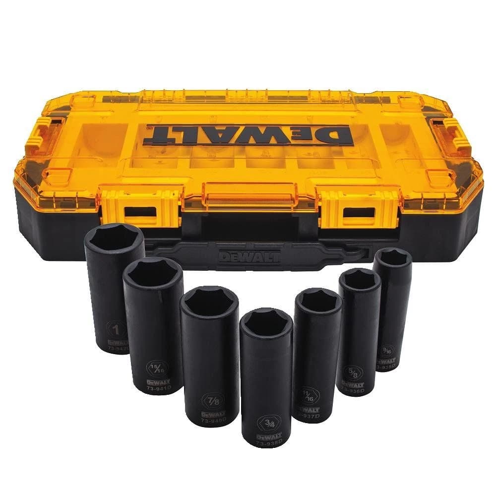 Dewalt 7 pc 1/2" Drive Deep Impact Socket Set product image