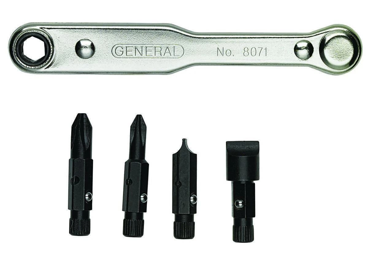 General Tools 5pc Ratcheting Offset Screwdriver Set with Pass-through Handle product image