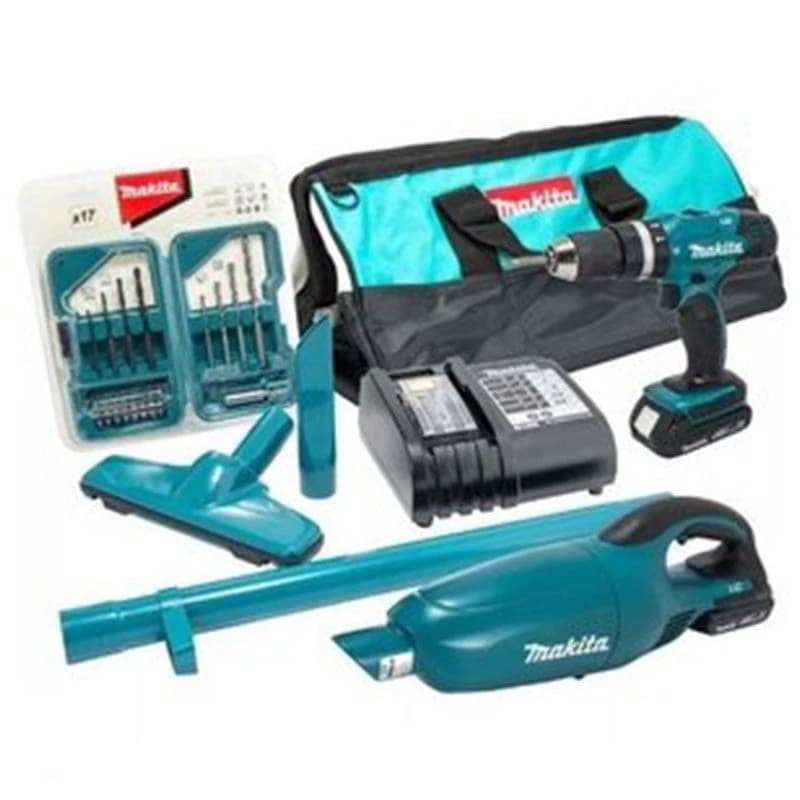 MAKITA-Drill - Hammer w/ Vacuum 1.5AH (BHP453/BCL180 (17pc Bit Set)) product image