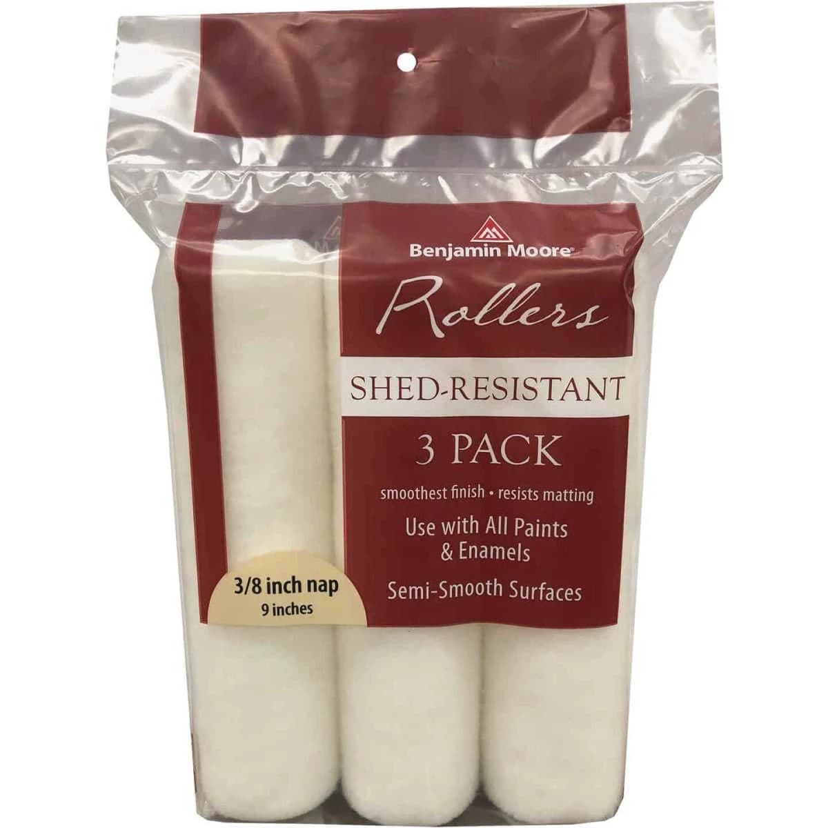 Benjamin Moore Shed-Resistant 9" x 3/8" Woven Paint Roller Cover (3pk) product image