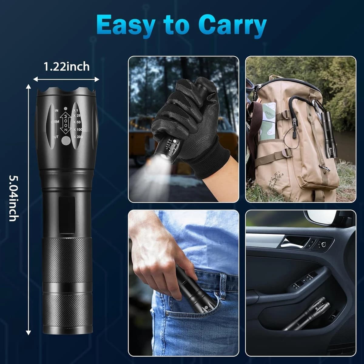 Flashlights Mini 5Mode Tactical 400 Lumens Adjustable product image