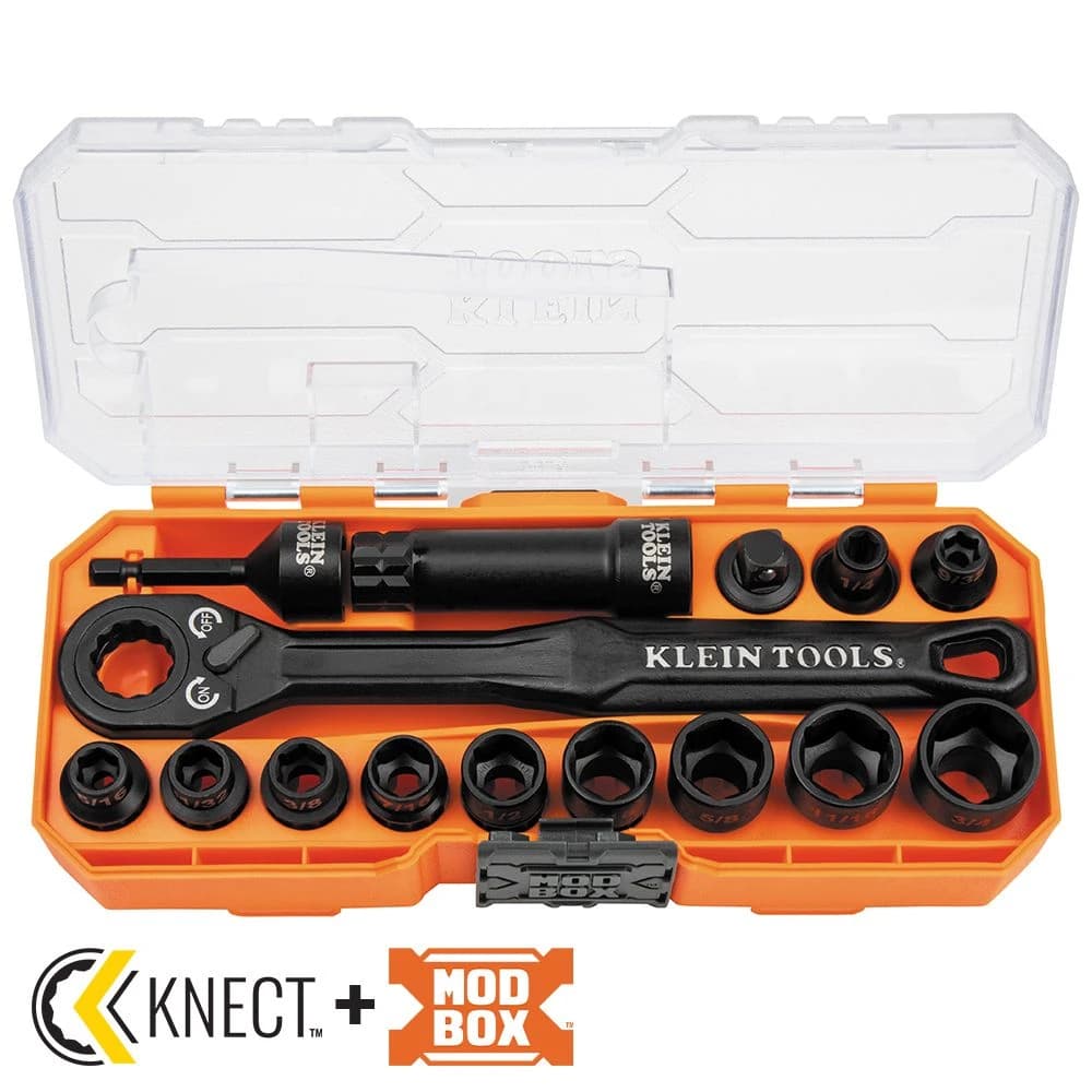 Klein KNECT 3/8" Drive Impact-Rated Pass Through Socket Set 15pc product image