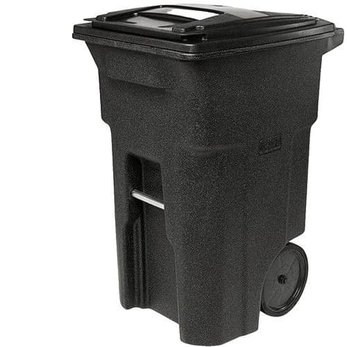 Toter 48 Gallon Black Rolling Outdoor Garbage Bin w/Wheels and Attached Lid product image