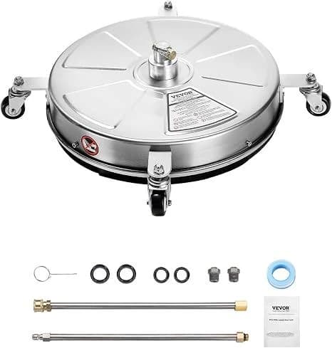 VEVOR 18" Surface Cleaner 4000 PSI Stainless Steel w/4 Wheels, 2 Nozzles product image