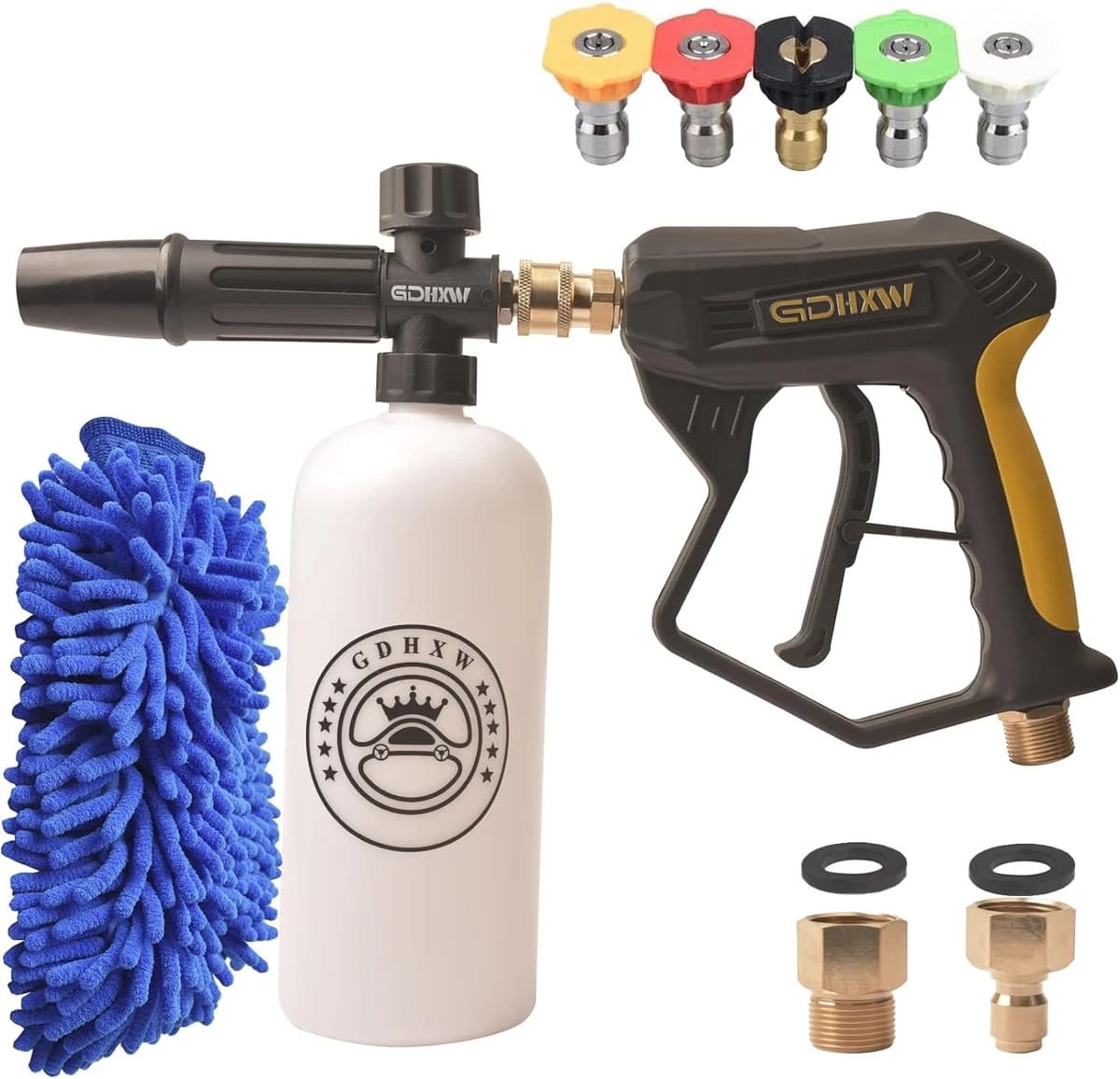 GDHXW X-884 Pressure Washer Gun Foam Cannon 5 Nozzles 2 Conversion Adapter product image