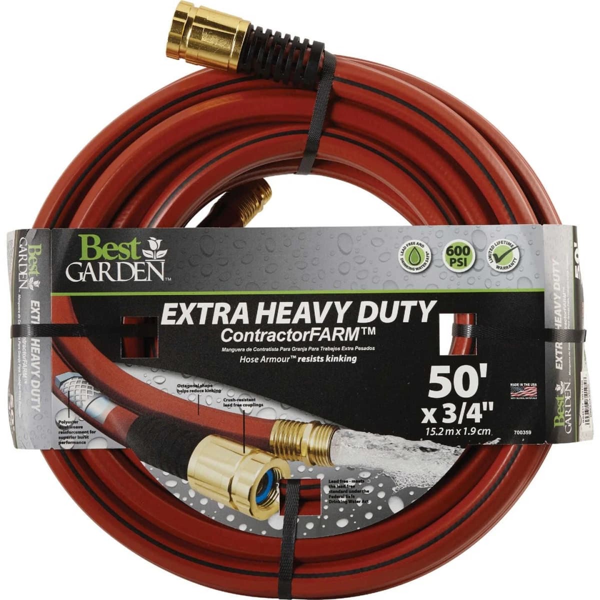 Best Garden 3/4" x 50' Drinking Water Safe Contractor Hose product image